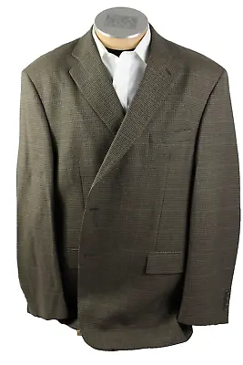 Joseph & Feiss Mens Blazer 50L Brown Wool Check 2 Button Single Vent Sport Coat • $22.09