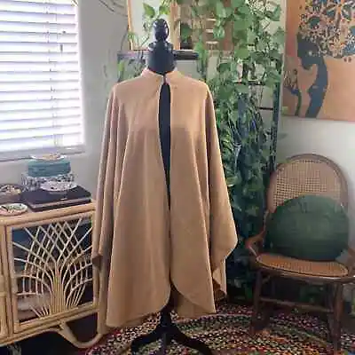 Vintage 50s/60s Bergdorf Goodman On The Plaza New York Tan Wool Cape • $80