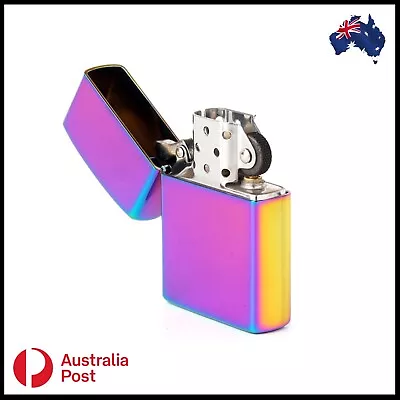 Oil Lighter Titanium Colour Metal Flip Top Windproof Fluid | Not Zippo Brand • $13.90