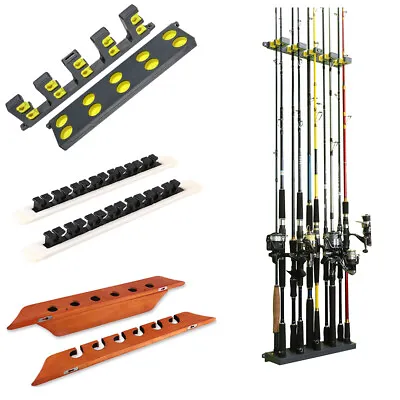$34.96 • Buy Fishing Rod Holders Vertical Wall Rod Rack Store Up To 10 Rod Fishing Storage AU