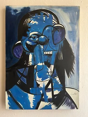 George Condo Oil On Canvas Painting Signed And Stamped Vintage Art (Handmade) • $950