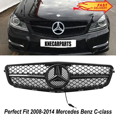 AMG Style Front Grille Grill With LED For Mercedes Benz W204 C250 C350 2008-2014 • $72.66