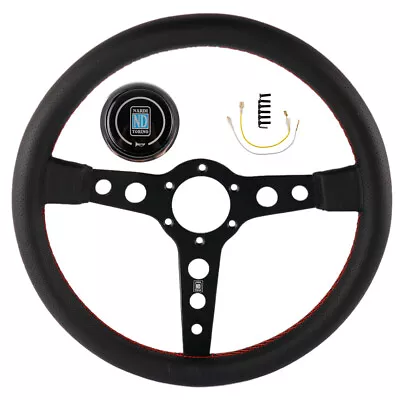 14inch Nardi Black Leather Sport Steering Wheel Drift SteeringWheel • $99