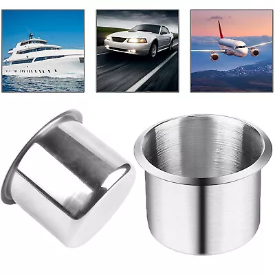 2 Pcs Stainless Steel Cup Drink Holders Car Boat Truck Marine Camper Mount RV US • $7.95