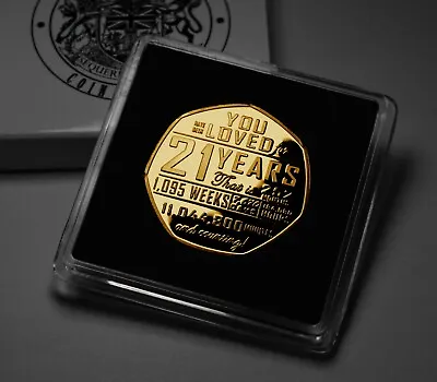 21st Birthday 24ct Gold Commemorative In Gift Case. Gift/Present. 21 Years • £10.99