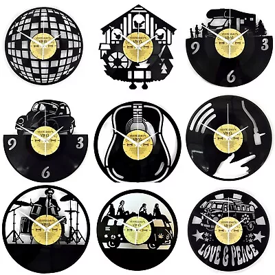 YESTERDAYS VINYL RECYLED VINYL WALL CLOCK DISC 25 Designs Black Gift Box Real LP • £9.99