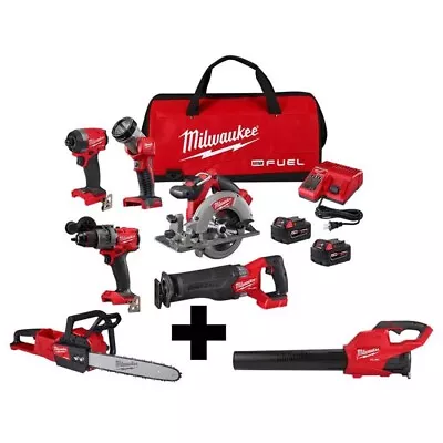 Milwaukee M18 5 Tool Combo Kit W Cordless Chainsaw & Blower • $600