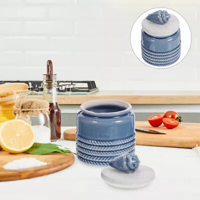 Ceramic Storage Jar Seaside Airtight Lid Canister Sugar Bowl • £17.95