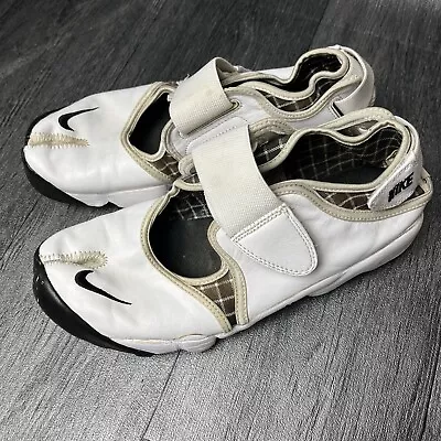 Mens Nike Air Rift White & Black Loop Strap Sneakers Trainers UK 9 • £85