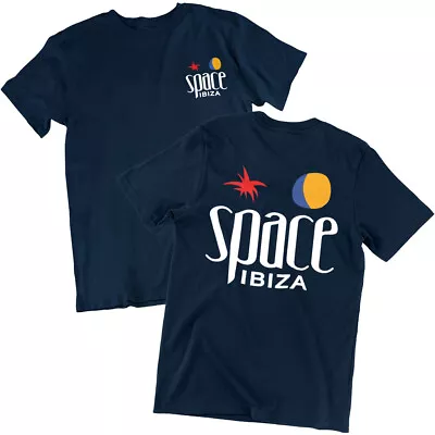 Space Ibiza Beach Club Logo Mens T Shirt Navy Blue Festival Top Beefa Night Club • $44.75