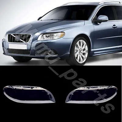 🌟A Pair Front Headlight Clear Lens Cover + Seal Glue For Volvo V70 2008-2010 • $156.63