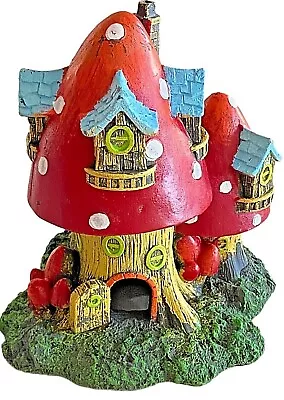 Miniature FAIRY COTTAGE Red White Polka Dot Mushroom GARDEN House Decor  • $13.47