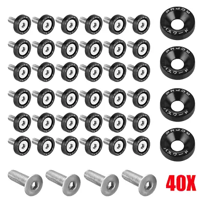 40pcs JDM Billet Aluminum Fender Bumper Washer Bolt Engine Bay Dress Up Kits • $12.49