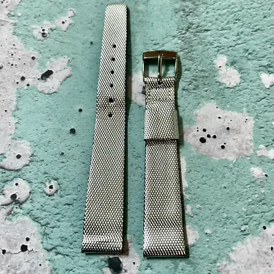 Mid-Century Modern MCM Silver 16mm Vintage Watch Band Very Unique 1950s Design • $49.99