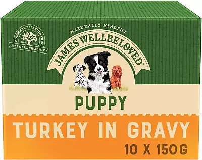 James Wellbeloved Puppy Turkey In Gravy 10 Pouches Hypoallergenic Wet Dog Food • £28.24