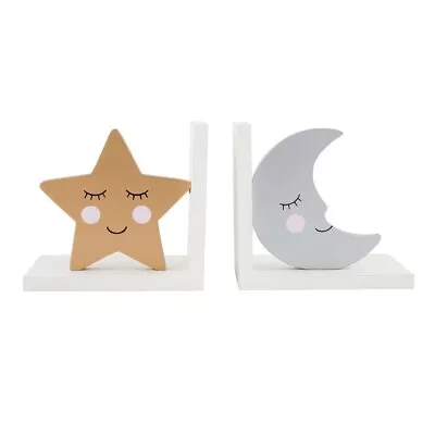 Sass & Belle Sweet Dreams Star & Moon Bookends Childrens Kids Baby Nursery Room  • £12.99