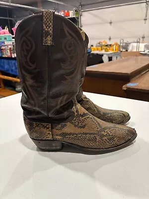 Dan Post Python Snakeskin Cowboy Boots Men 11 • $40