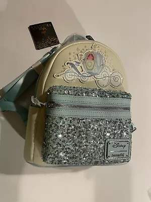 Loungefly Disney Cinderella Magical Carriage Coach Sequin Mini Backpack - NWT • $129.99