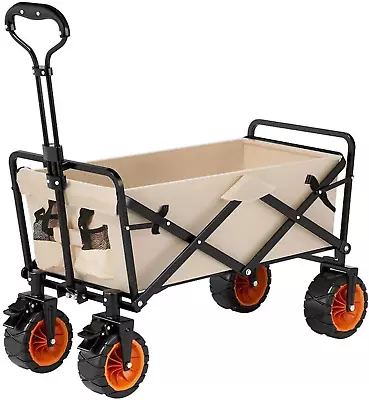 Collapsible Wagon Cart Utility Beach Cart With Wheels Portable Folding Garden  • $128.58