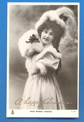 Miss Madge Lessing.tucks Celebrities Of The Stage Postcard Dated 1907 • £2.50