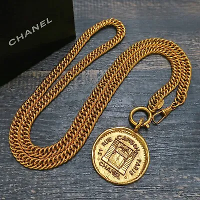 CHANEL Gold Plated CC Logos Cambon Vintage Chain Necklace Pendant #346c Rise-on • £485.34