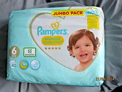 Pampers Size 6 Nappies Pack Of 43 Lot 4. • £10.95