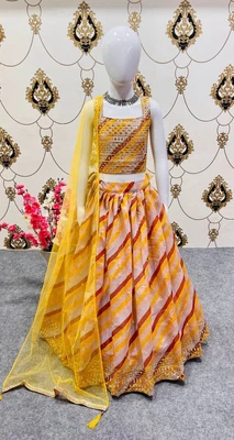 $70.33 • Buy US Indian Ethnic Print Lehenga Choli For Kids Wedding Festive Party Wear Stiche