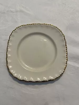 Vintage Grindley England Ivory Square Butter /side Plate With Gold Edge • $8