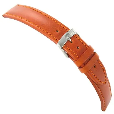 18mm Morellato Genuine Leather Padded Stitched Rust Brown Watch Band Strap 1680 • $23.35