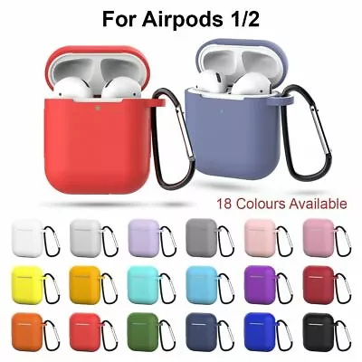 Apple Airpods 1 2 Shockproof Silicon Gel Case Cover Wireless Charging Airpod SKi • $5.99