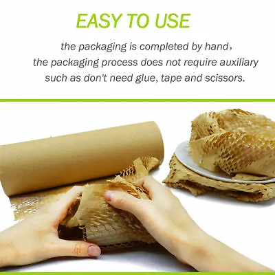 Honeycomb Cushioning Paper Roll Kraft Paper Eco-Friendly Gift Packing Wrap Paper • £9.99