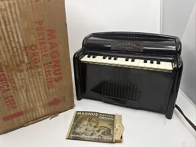 Vintage 1950 Magnus Organ No.1510 Mini Tabletop Electric Chord Bakelite Working • $49