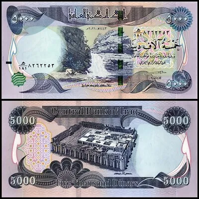 Iraq 5000 Dinars Banknote 2023 UNC COA Included USA Seller 1 Note • $13.99