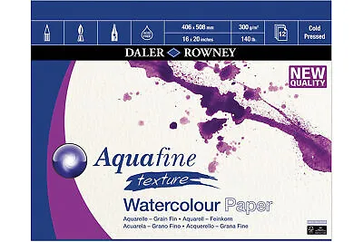 £19.78 • Buy Daler Rowney Aquafine Pad 300gsm 508x406mm (20x16 ) 12SHT