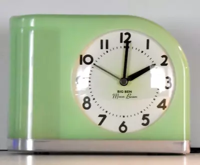 Westclox Big Ben Moon Beam Alarm Clock Model 43000 Lighted Dial Light Green • $32.99