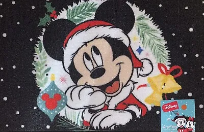 Disney Mickey Mouse Christmas Tree Wreath Ornament Mat Rug 20”x32” • $26.34