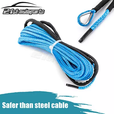 3/16  X 50' 7000LBs Synthetic Winch Cable W/Stopper Hook For ATV UTV Polaris RZR • $31.30