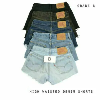 Grade B Levis Vintage Womens High Waisted Denim Shorts Size 6 8 10 12 14 16 18 • £13