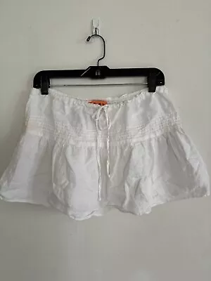 Juicy Couture Womens White 100% Linen Micro Mini Skirt Y2K 90's Size Small • $59.99