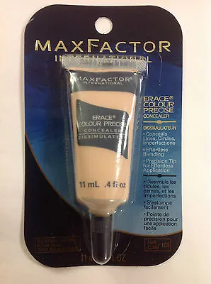 Max Factor Erace Colour Precise Concealer 11 ML /.4 Oz ( Fair / Clair 101 ) New. • $19.51