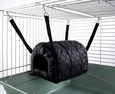 Cuddle Up Igloo Hammock For Rat Degu Gerbil Bed Toy House Quilted Black • £10.19