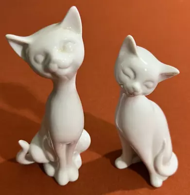 Vintage Otagiri SIAMESE CAT Pair White Porcelain Figurines Set Of 2 Japan • $12