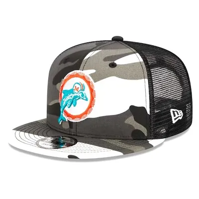 New Era Miami Dolphins Snow Camo 9FIFTY Snapback Trucker Hat Free Shipping • $44.99