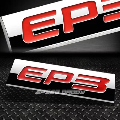 3m Metal Grill Trunk Emblem Decal Logo Trim Badge Polished Red Lettering Ep3 • $4.99