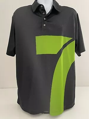 7 Eleven Apparel Mens Size L Gray Green Employee Short Sleeve Polo Shirt • $10.49