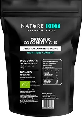 Nature Diet - Organic Coconut Flour 1000g | Gluten-Free | GMO Free | For Baking • £7.87