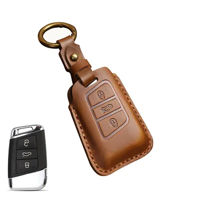 $16.32 • Buy For Volkswagen Passat CC Tiguan Leather Remote Key Case Cover Fob Holder Shell