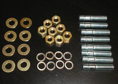 £9.99 • Buy M8 X 40 Manifold Studs & Brass Nuts, ZINC Plated, Inlet Exhaust Select Qty