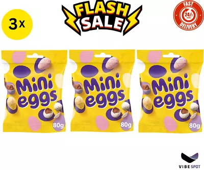 Easter Mini Eggs Chocolate Cadbury Mini Eggs Ultimate Egg Sharing Bag 3x 80g UK • £12.99
