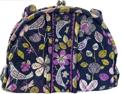 Vera Bradley Floral Nightingale Eloise Dome Bag Purse Purple Bird Vintage • $19.99